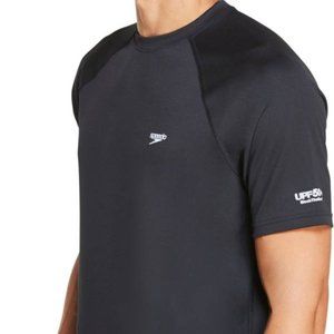 Speedo Short Sleeve Rash Guard Swim Shirt UPF 50+